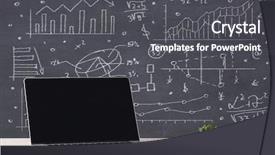  Presentation with desktop - PPT layouts featuring drawn pie charts graphs number background and a dark gray colored foreground