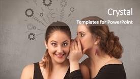  Presentation with sharing - Slide set with drawn rack cog wheel background and a  colored foreground