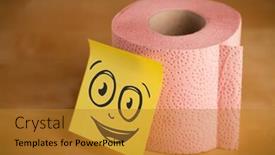  Presentation with note - Slide set enhanced with drawn-smiley-face background and a gold colored foreground