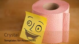  Presentation with note - Theme with drawn-smiley-face background and a gold colored foreground