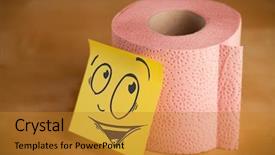  Presentation with note - Beautiful presentation theme featuring smileyface - drawn smiley face backdrop and a gold colored foreground