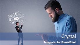  Presentation with angry - Presentation theme consisting of drawn speech and thought bubble background and a ocean colored foreground