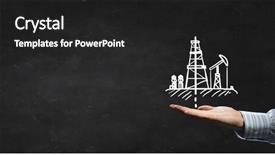  Presentation with pump - Colorful presentation design enhanced with drawn with chalk oil pump backdrop and a dark gray colored foreground