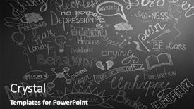  Presentation with concept for problem solving many - PPT layouts consisting of drawn-words-on-background background and a dark gray colored foreground