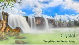  Presentation with beautiful places vietnam - Slides enhanced with dray nur waterfall in vietnam background and a mint green colored foreground