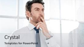  Presentation with office - Beautiful presentation theme featuring dream analysis - dreaming businessman standing backdrop and a  colored foreground