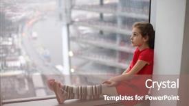  Presentation with dream - Presentation theme having dream big - little girl sitting background and a  colored foreground