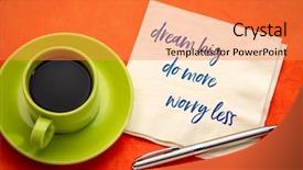  Presentation with inspirational - Cool new PPT theme with dream big do more worry backdrop and a gold colored foreground