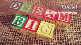 Presentation with dream big - Colorful PPT theme enhanced with dream big wooden block backdrop and a coral colored foreground