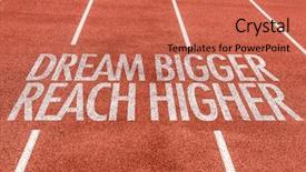  Presentation with dream - PPT layouts with dream bigger reach higger written background and a coral colored foreground