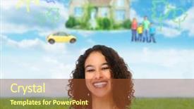  Presentation with happy smiling woman dental health - Beautiful PPT layouts featuring dream car - happy young beautiful woman backdrop and a tawny brown colored foreground