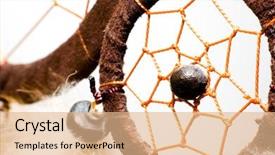  Presentation with dream catcher - Colorful PPT theme enhanced with dream catcher - dreamcatcher isolated on white background backdrop and a coral colored foreground