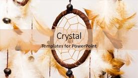  Presentation with dream catcher - Theme consisting of dream catcher - dreamcatcher isolated on white background background and a coral colored foreground