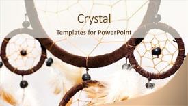  Presentation with dream catcher - Presentation design having dream catcher - dreamcatcher isolated on white background background and a cream colored foreground
