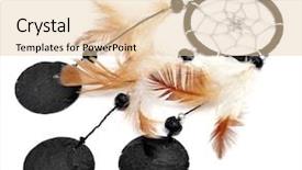  Presentation with dream catcher - Presentation theme featuring dream catcher - dreamcatcher on a white background background and a lemonade colored foreground