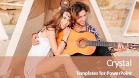  Presentation with dream catcher - Beautiful PPT theme featuring dream catcher - happy young beautiful couple sitting backdrop and a  colored foreground