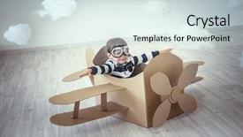  Presentation with cardboard - Audience pleasing PPT layouts consisting of indoor air - little boy in a cardboard backdrop and a lemonade colored foreground