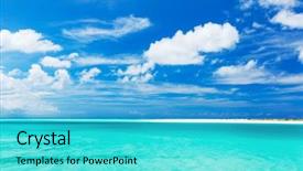  Presentation with sea and beach - Slide set with dreams cloud sky - tropical white sand beach background and a  colored foreground