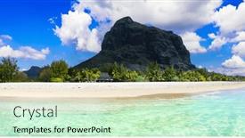  Presentation with paradise island - PPT layouts with dream-exotic-island-tropical-paradise background and a soft green colored foreground