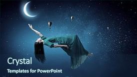  Presentation with dream sky - Presentation with dream fantasy - woman levitating in sky mixed background and a ocean colored foreground