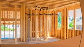  Presentation with new home - Presentation consisting of dream home new residential construction background and a gold colored foreground