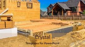  Presentation with new home - PPT layouts enhanced with dream home new residential construction background and a gold colored foreground