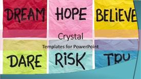  Presentation with motivational - Cool new slide deck with dream hope believe dare risk backdrop and a coral colored foreground