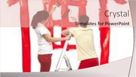  Presentation with white house - PPT layouts enhanced with dream-house-young-caucausian-couple background and a lemonade colored foreground