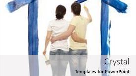  Presentation with white house - Slide deck with dream-house-young-caucausian-couple background and a white colored foreground