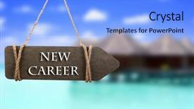  Presentation with dream - Amazing presentation design having dream job concept wooden sign backdrop and a light blue colored foreground