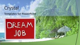  Presentation with dream job database administration - Beautiful slide set featuring dream job concept wooden sign backdrop and a light blue colored foreground