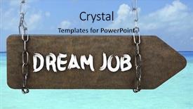  Presentation with dream - Presentation design having dream job concept wooden sign background and a light blue colored foreground