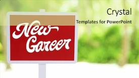  Presentation with job - Presentation theme consisting of dream job concept wooden sign background and a blonde colored foreground