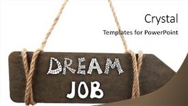  Presentation with job - Slide set having dream job concept wooden sign background and a white colored foreground