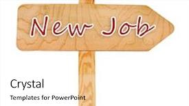  Presentation with dream - Colorful PPT theme enhanced with dream job concept wooden sign backdrop and a white colored foreground