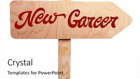  Presentation with dream job database administration - Audience pleasing PPT layouts consisting of dream job concept wooden sign backdrop and a white colored foreground