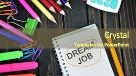  Presentation with dream - Amazing PPT layouts having dream job text on notepad backdrop and a tawny brown colored foreground