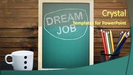  Presentation with dream job database administration - Cool new presentation design with dream job text on school backdrop and a tawny brown colored foreground
