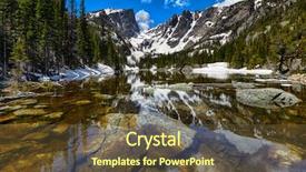  Presentation with mountain lake - Colorful PPT theme enhanced with river rocks - dream lake at the rocky backdrop and a tawny brown colored foreground