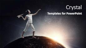  Presentation with dream - Presentation design featuring dream of flying on airplane background and a wine colored foreground