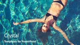  Presentation with floating - Slide set featuring dream perception - beautiful young woman floating background and a ocean colored foreground