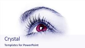  Presentation with perception - Colorful theme enhanced with dream perception - close-up of woman eye backdrop and a sky blue colored foreground