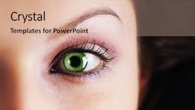  Presentation with perception - Amazing slides having dream perception - close-up of woman eye backdrop and a  colored foreground