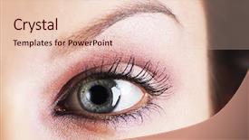  Presentation with perception - Colorful PPT theme enhanced with dream perception - close-up of woman eye backdrop and a  colored foreground