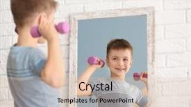  Presentation with aesthetics cute - Audience pleasing presentation design consisting of dream perception - cute little boy with dumbbells backdrop and a lemonade colored foreground