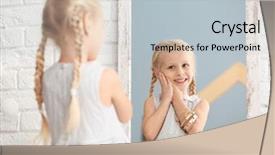  Presentation with shiny - Cool new slide deck with dream perception - cute little girl trying backdrop and a light blue colored foreground