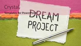  Presentation with personal development - PPT theme having dream-project-handwriting background and a coral colored foreground