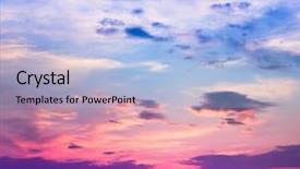  Presentation with dream company - Presentation theme with dream skyscape sunrise background and a light blue colored foreground