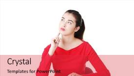  Presentation with student - Presentation theme having dream space - pretty young student woman background and a  colored foreground