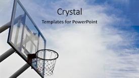  Presentation with dream sky - Slides with dream team - basket hoop over sky background and a light blue colored foreground